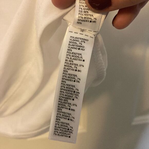 Athleta Basic White Scoop Neck Short Sleeve Basic Layering Tee Shirt XS - Picture 6 of 8